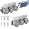 6 Wheel Trolley Assembly M5 Thread Rollers Four Bearing Trolley