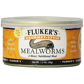 Fluker's Gourmet Mealworms, Canned Food for Reptiles, Fish, Birds and Small Animals, 1.23 oz