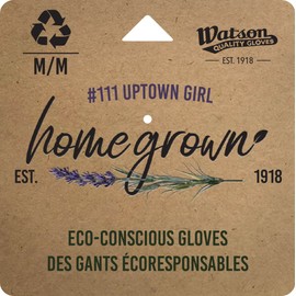 Watson Gloves' Homegrown Uptown Girl Sustainable Gardening Gloves - Wavy Polyurethane Palm, Recycled Spandex, Touchscreen (Medium, 111)