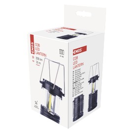 EMOS LED Camping Lantern, Portable Camping Lamp with Hook and Magnet, 300 Lumens, 38 Hours Light Time, P4006, Black