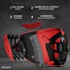 RDX HGR-T1R-L Headgear Fighting Head Guard Sparring Helmet, red,L