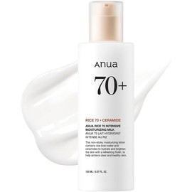 ANUA Rice 70 Intensive Moisturizing Milk, Hydrating Face Lotion, Niacinamide, Ceramides, All Skin Types, Sensitive, Skin Moisture Barrier, Lightweight Nourishing, Korean Skincare, 5.07 fl.oz.