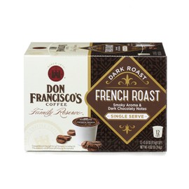Don Francisco's French Roast (12 Pods) Dark Roast, Single Cup Coffee Pods, Compatible with Keurig K-Cup Machines