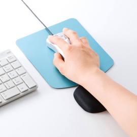 Sanwa Supply TOK-MU2NBK2 Memory Foam Wrist Rest Mini for Mouse Polyurethane (PU) (Black)