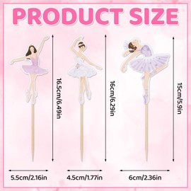 32 Pieces Ballerina Cupcake Set, 8 Styles Ballerina Cupcake Toppers, Ballerina Tutu Cupcake Decorations Toppers, Ballet Shoe Cupcake Picks, Perfect Decoration for Cakes, Cupcakes, Desserts, Muffins