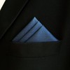 SHLAX&WING Solid Blue Navy Mens Silk Pocket Square Large 12.6