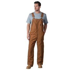 Walls Men's Standard Size Frost DWR Insulated Duck Work Bib Overall, Pecan, Medium