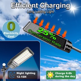 Solar Street Lights Outdoor 8000W, Commercial Solar Street Light for Outside 480000 Lumens,Parking Lot Lights, Dusk to Dawn LED Security Flood Light Motion Sensor with Remote Control