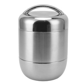 1.5L Thermal Food Containe Stainless Steel Multi Layer Spill Proof Insulated Lunch Containers with Sealing Cover for Work Stainless Steel Color