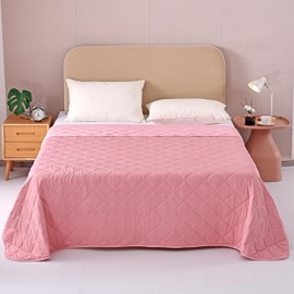 EVOLIVE Elastane Diamind Quilted All Season Light Weight Single Reversible Cooling Quilt/Comforter (Pink, Twin)