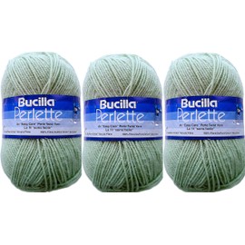 Light Mint Green - Bucilla Perlette. An easy care pearl twist yarn