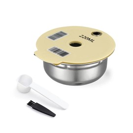for Tassimo Reusable Coffee Capsules Refillable Coffee Filter Pods,Stainless Steel Coffee Filter with Silicone Lidfor Bosch Tassimo Series Coffee Machine (220ML)