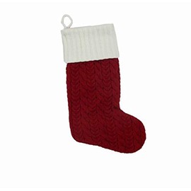 St. Nicholas Square 21-Inch Cable Knit Red Christmas Holiday Stocking (Blank)