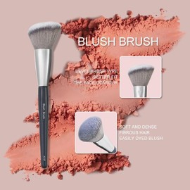 BK 101 Contoured Foundation Brush Makeup Brush Foundation Brush for Powder,Liquid or Cream Foundation Makeup Tools Soft Fiber Wool for Any Skin Type - Color: BK-507（Blush Brush）