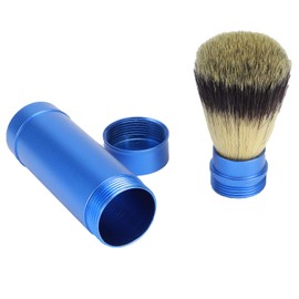 Shaving Brush, Men Portable Beard Brush Travel Facial Cleaning Foaming Shaving Brush Grooming Tool Aluminium + Brush Hair Material