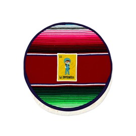 Amantoli - Mexican Loteria Serape Tortilla Warmer Pouch | Zarape De Saltillo Original | Hand Made Tortillero | Microwable For Corn, Flour Tortilla | Multicolor (La Enfermera)