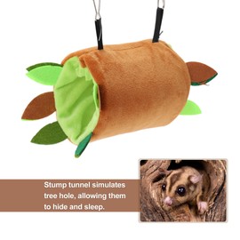 RENEWREVITAL Hamster Hammock, Sugar Glider Cage Accessories Toys, Rat Hammock, Small Animals Hanging Bed, Hideout Tunnel Swing Rodent Hammock, Brown, 5 Pcs