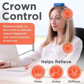 Posture Prime Vertex Weighted Cushion Forward Head Posture Corrector for Women Men - 3 Size Options Neck Workout Equipment Set - Head Neck Straightener Back Alignment for Home - No straps needed