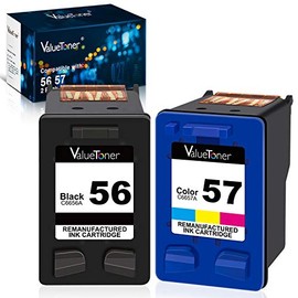 Valuetoner Remanufactured Ink Cartridges Replacement for HP 56 & 57 C9321BN C6656AN C6657AN for Deskjet 5550 5650 5150, Photosmart 7350 7260 7450 7550 7760, PSC 2210 Printer (1 Black, 1 Color, 2 Pack)