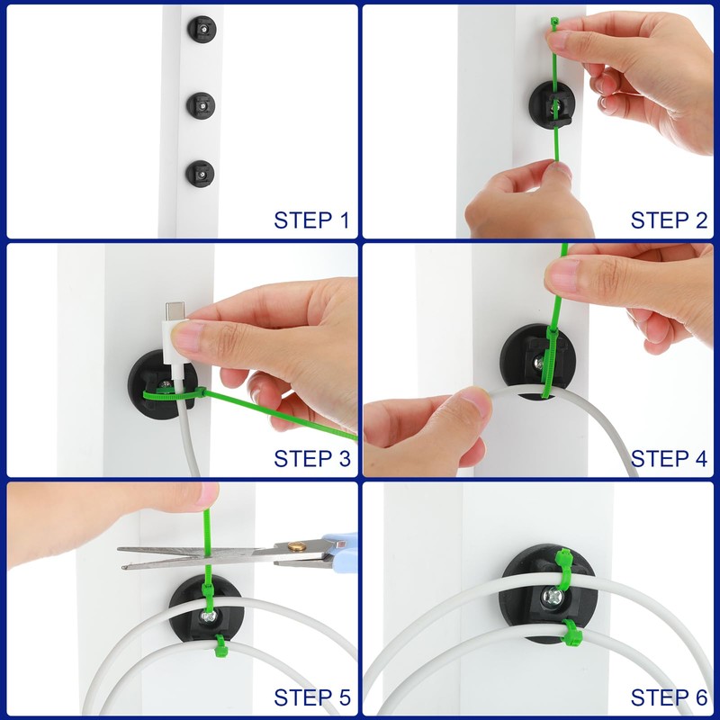 Yookeer Magnetic Zip Tie Mount Base Black Magnetic Cable Clips