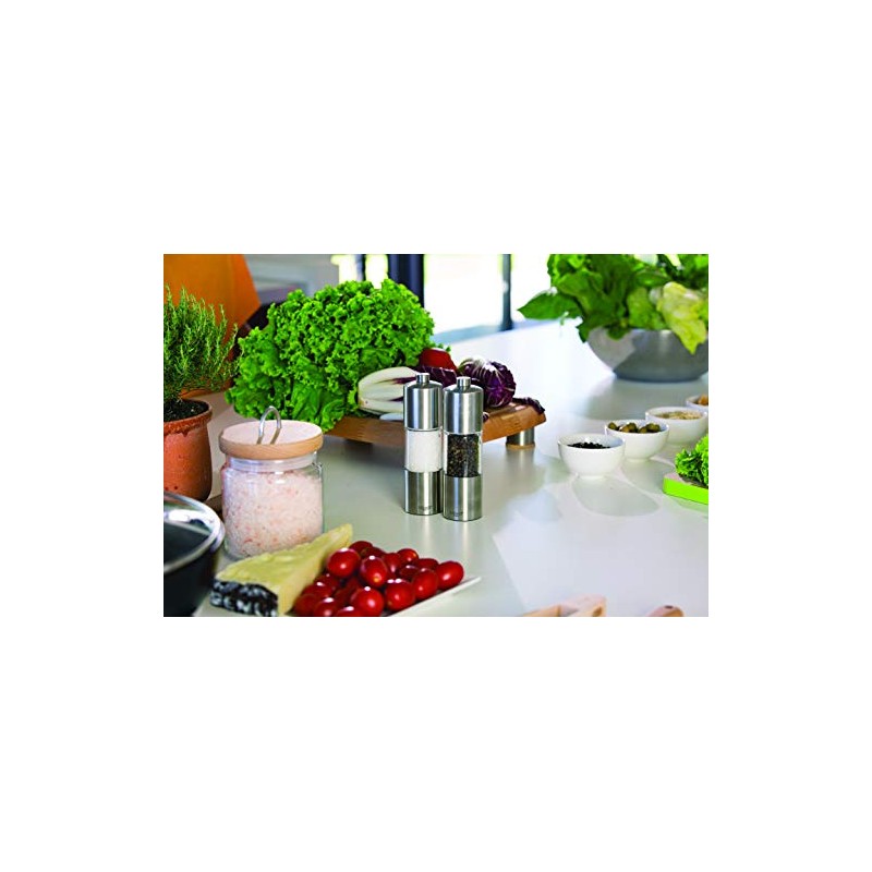 Bisetti Terni Adjustable Salt Mill Grinder, 7.5 Inch, Clear