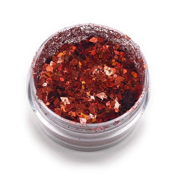 NOCTÍS Ginger Red glitter for manicures and pedicures, nail art