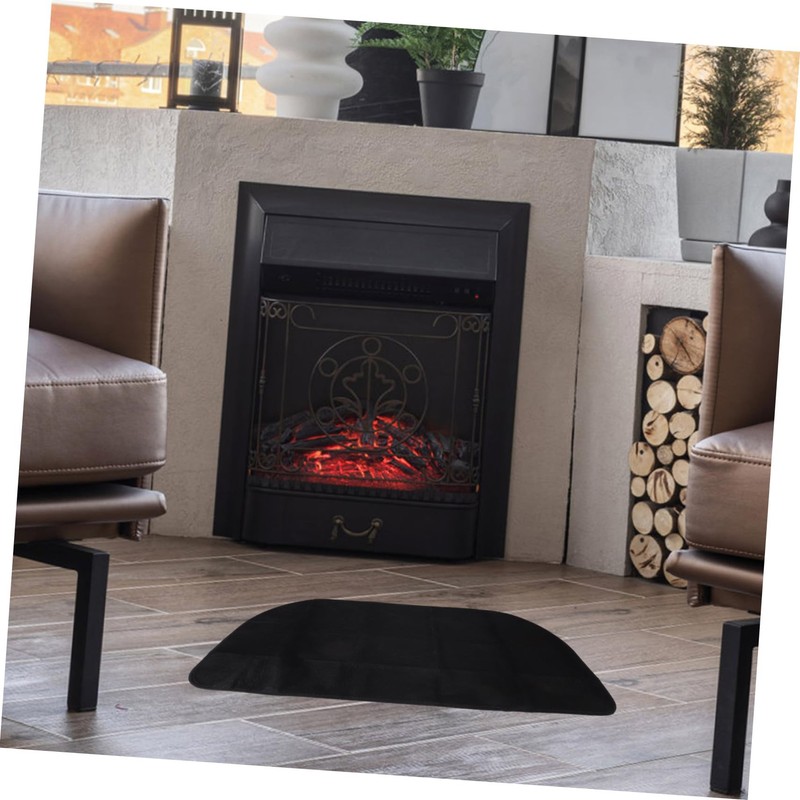 Gatuida Fireproof Half Fireplace Mat Stylish Floor Protector for Use