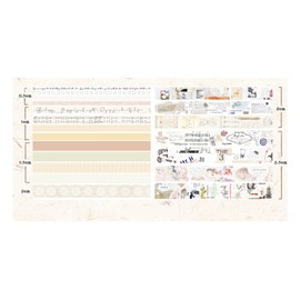 LGEGE 20 Rolls Vintage Washi Tape Set, 25/20/15/10/5 mm Wide, Whispers of Time Theme Element, Antique Japanese Masking Tape Decor for Scrapbook, Scrapbooking, Gift Wrapping, Bullet Journal (2 m)