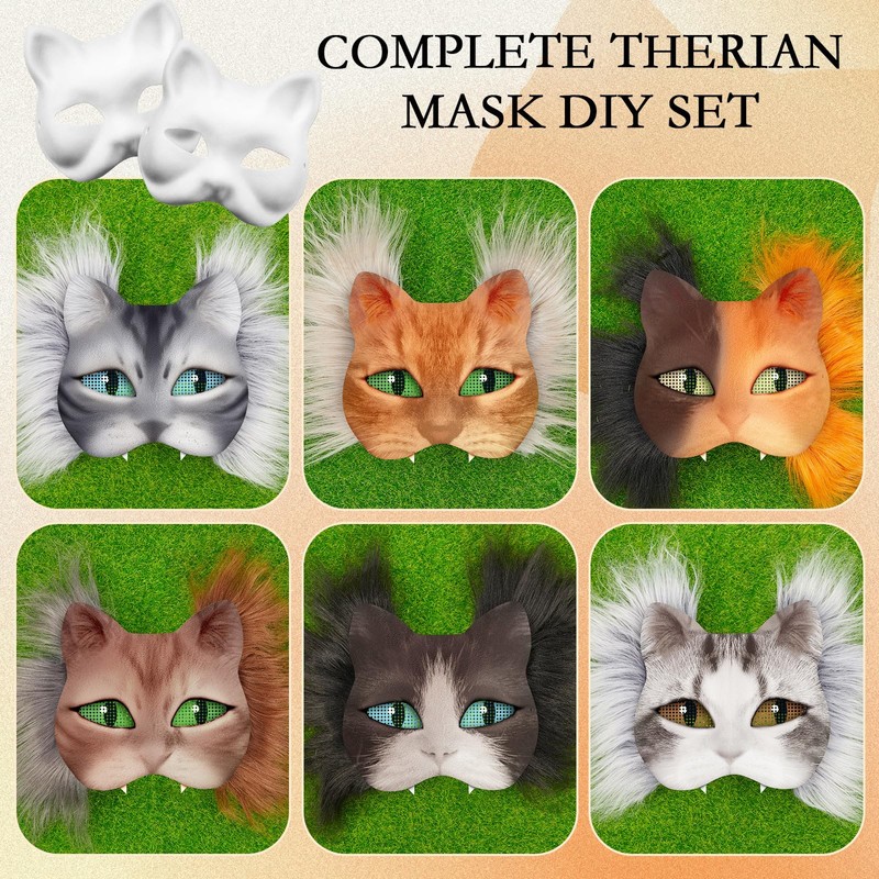 Seenelling 33 Pcs DIY Therian Mask Material Kit Including Felt