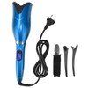 Automatic Curling Iron Wand LED Temperature Display Timer Blue Curling
