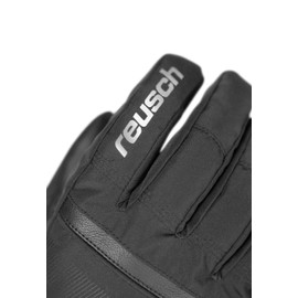 Reusch Winter Glove All Finger Touch Extra Warm, Windproof and Breathable Unisex Winter Gloves, Finger Gloves, Ski Gloves for Men and Women, Touch Screen Compatible, Black/Silver, 11