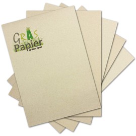 25 x Eco Writing Paper Made of Grass Paper DIN A4 - Recycled Paper 160 g/m² - Environmental Craft Paper for Invitations or Menu Cards - Glüxx Agent