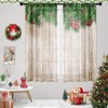 Culudea Christmas Curtains, Christmas Snowflake Tree Wood Sheer Curtains, Winter