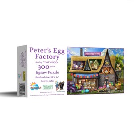 SUNSOUT INC - Peter's Egg Factory - 300 pc Jigsaw Puzzle by Artist: Tom Wood - Finished Size 18" x 24" Easter - MPN# 29830
