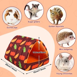 UPINS 2 Pack Guinea Pig Bed, Guinea Pig Hideout Washable Small Animal House Cage Accessories for Dwarf Rabbits Chinchillas Hamsters Hedgehogs Ferrets Bearded Dragons and Rats