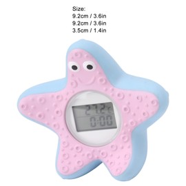 Termómetro de Agua para Bebés, IP67 Impermeable Multifunción Reloj de Estrellas de Mar de Tiempo 3 Colores Luz Flotante Termómetro de Agua para el Hogar Baño