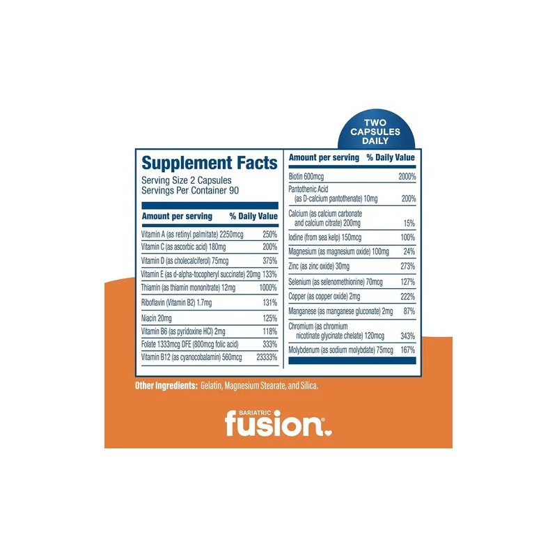 Bariatric Fusión Multivitamin Cirugía Bariatrica 180 Cápsulas