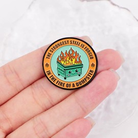 Dumpster Fire Response Team Enamel Pins, 3Pcs/5Pcs Trash Fire Sarcastic Button Brooch Office Humor Badge Creative Funny Work Decorative Gift Jewelry Accessories (5, Orange #1)
