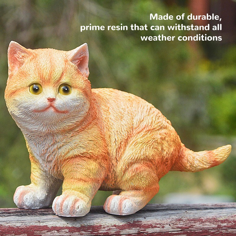 Outdoor Garden Decor Cat Statues Kitten Ornaments Gardening Decorations Gardening