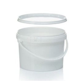 NEW 5 x 2.5 L, Ltr, Litre Plastic Buckets with Lids