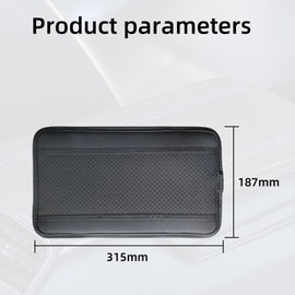 Oiieco Armrest Cushion for Cars, Car Leather Armrest Mat, Universal Car Centre Console Cover, Centre Console Cover for Armrest, Non-Slip, Black