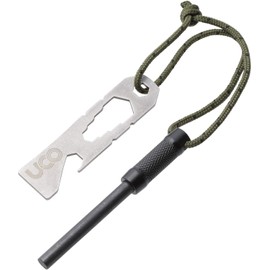 UCO Survival Fire Striker with Tether and Multitool, 3,000+ Strikes, One Size