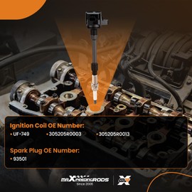 maXpeedingrods UF-749 Set of 4 Ignition Coil Pack and Iridium Spark Plugs Fit for Honda Civic 2016-2020 for Honda Fit 2015-2019, Ignition Coil Kit Replaces 305205R0003 305205R0013