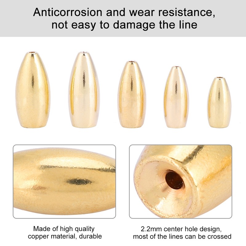 Durable Copper Fishing Brass Sinkers Lightweight Fisher Sinker Kit Set