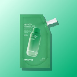 Innisfree Green Tea Ceramide Milk Hydrating Essence (Refill) / Deep Hydration, Barrier Repair, Absorbs Well 160mL, 1 count