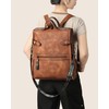 FADEON Leather Laptop Backpack for Women, Designer Ladies Work Travel