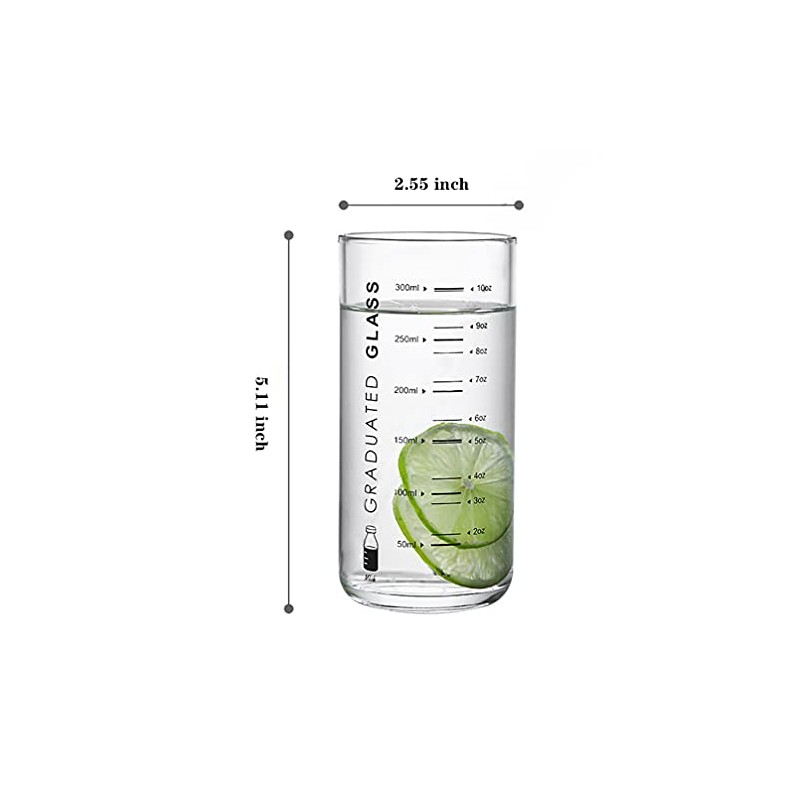 Glass Measuring Cup 10 Oz For Milk,Juice,Milkshake, vegetable, coffee, salad,