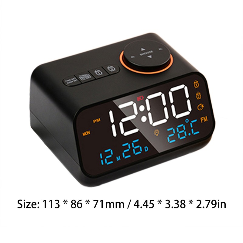 Digital Alarm Clock with Large LED Display FM Radio Sleep