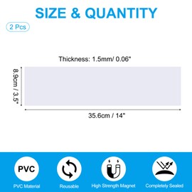 PATIKIL 14"x3.5" Magnetic Vent Cover, 2 Pack Floor Wall Air Registers Cover High Strength Magnetic Vent Blocker for Home RV HVAC Fireplace Furnace, White