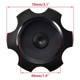 WOOSTAR CNC Gas Fuel Tank Cap Cover Replacement for Taotao Roketa Apollo SSR 50cc 70cc 110cc 125cc 150cc ATV Dirt Bike Pit Bike Black
